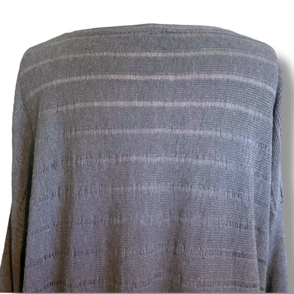 Eileen Fisher Womens Sweater Medium Large Gray Open Knit Minimalist Lagenlook - Picture 7 of 8